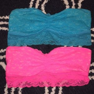 Aerie - Blue and Pink Neon Bandeaus